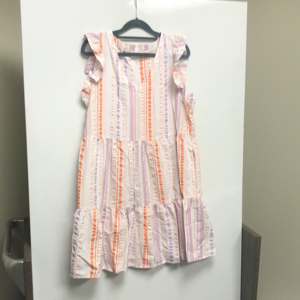 Lavender and pale orange dress